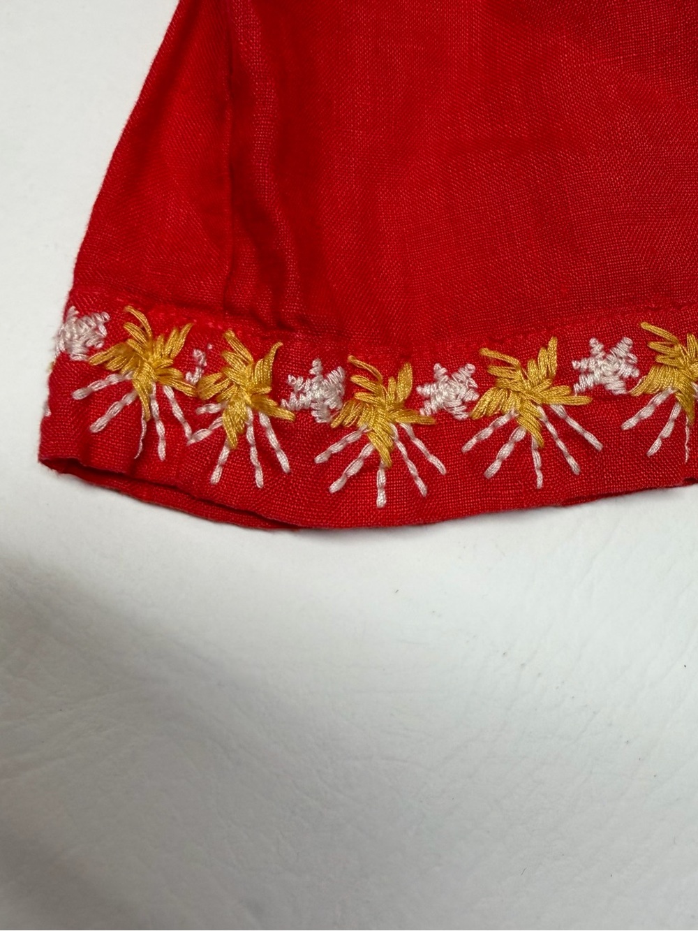 Johnny Was Lissa weekend a Red Embroidered Floral Tunic Sz Sx - Picture 10 of 13